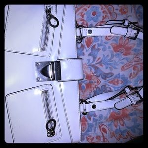 guess bag. white leather